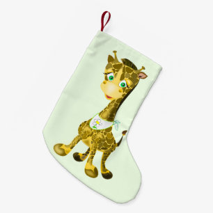 Weihnachts-Strumpf mit Baby Giraffe Kleiner Weihnachtsstrumpf