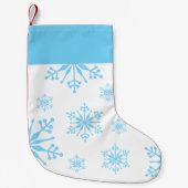 Weihnachts-Strumpf mit Blauen Schneeflocken. Kleiner Weihnachtsstrumpf (Vorderseite)