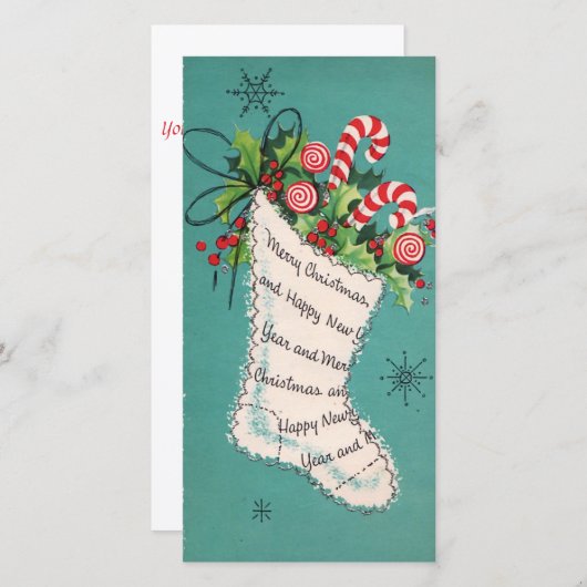 Weihnachts-Strumpf mit Candy Canes Card (Vorne/Hinten)