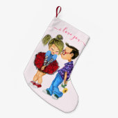 Weihnachts-Strumpf mit Couple-Liebe - Benutzerdefi Kleiner Weihnachtsstrumpf (Vorderansicht (hängend))