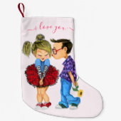 Weihnachts-Strumpf mit Couple-Liebe - Benutzerdefi Kleiner Weihnachtsstrumpf (Vorderseite)