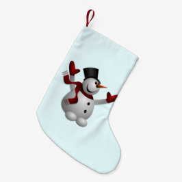 Weihnachts-Strumpf mit Happy Snowman Kleiner Weihnachtsstrumpf