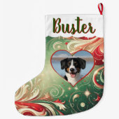 Weihnachts-Strumpf mit jedem Foto, Person oder Hau Großer Weihnachtsstrumpf (Rückseite)