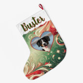 Weihnachts-Strumpf mit jedem Foto, Person oder Hau Großer Weihnachtsstrumpf (Rückseite (Hängend))