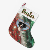 Weihnachts-Strumpf mit jedem Foto, Person oder Hau Großer Weihnachtsstrumpf (Vorderansicht (hängend))