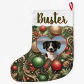 Weihnachts-Strumpf mit jedem Foto, Person oder Hau Großer Weihnachtsstrumpf (Rückseite)