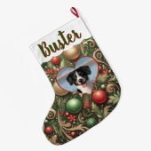 Weihnachts-Strumpf mit jedem Foto, Person oder Hau Großer Weihnachtsstrumpf (Rückseite (Hängend))