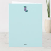 Weihnachts-Strumpf mit Monogram-Abstraktem Muster Karte (Rückseite)