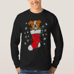 Weihnachts-Strumpf mit Niedlichem Bulldog und Weih T-Shirt