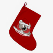 Weihnachts-Strumpf mit niedlichem Cartoon koala Großer Weihnachtsstrumpf (Vorderansicht (hängend))