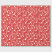 Weihnachts-Strumpf-Muster in Rot und Weiß Geschenkpapier (Flach)