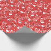Weihnachts-Strumpf-Muster in Rot und Weiß Geschenkpapier (Ecke)