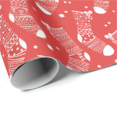 Weihnachts-Strumpf-Muster in Rot und Weiß Geschenkpapier (Rolleneckpunkt)