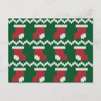 Weihnachts-Strumpf-Muster Postkarte