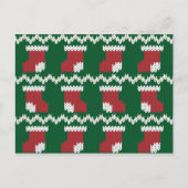 Weihnachts-Strumpf-Muster Postkarte (Vorderseite)