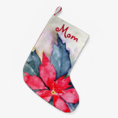 Weihnachts-Strumpf - Name - Poinsettia Rot Kleiner Weihnachtsstrumpf (Vorderansicht (hängend))