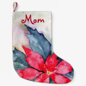 Weihnachts-Strumpf - Name - Poinsettia Rot Kleiner Weihnachtsstrumpf (Vorderseite)