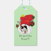 Weihnachts-Strumpf Niedlich Calico Kitten Geschenkanhänger (Vorderseite)
