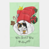 Weihnachts-Strumpf Niedlich Calico Kitten Geschirrtuch (Vertikal)