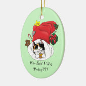 Weihnachts-Strumpf Niedlich Calico Kitten Keramik Ornament (Links)
