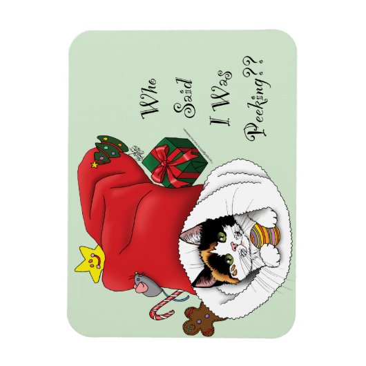 Weihnachts-Strumpf Niedlich Calico Kitten Magnet (Vertikal)