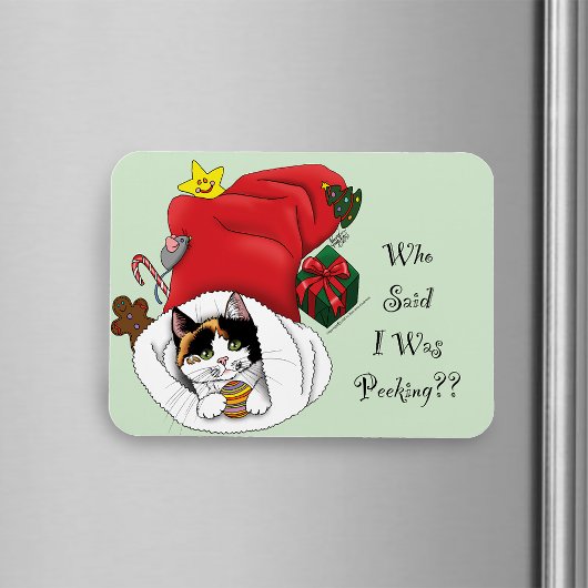Weihnachts-Strumpf Niedlich Calico Kitten Magnet