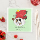 Weihnachts-Strumpf Niedlich Calico Kitten Serviette (Beispiel)