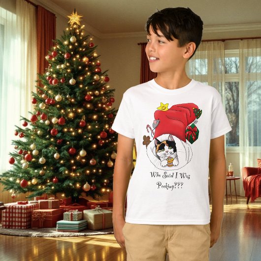 Weihnachts-Strumpf Niedlich Calico Kitten T-Shirt