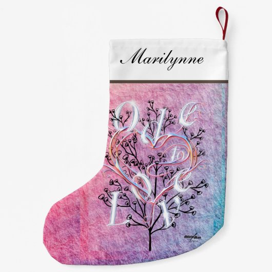 Weihnachts-Strumpf - Ode to Liebe von Adiela Akoo Kleiner Weihnachtsstrumpf (Rückseite)