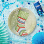 Weihnachts-Strumpf Pappteller (Party)