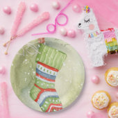 Weihnachts-Strumpf Pappteller (Party)