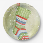 Weihnachts-Strumpf Pappteller (Vorderseite)