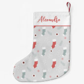 Weihnachts-Strumpf Pattern Individuelle Name Strum Kleiner Weihnachtsstrumpf (Rückseite)