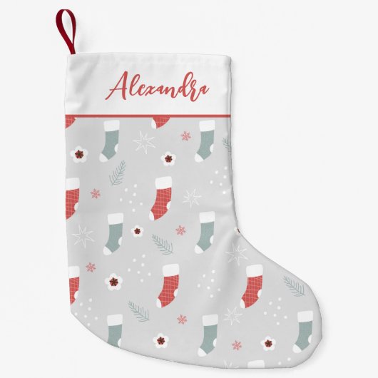 Weihnachts-Strumpf Pattern Individuelle Name Strum Kleiner Weihnachtsstrumpf (Vorderseite)