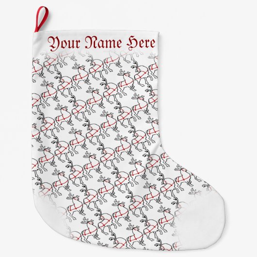 Weihnachts-Strumpf Personalisiert Rentier-Strumpf Großer Weihnachtsstrumpf (Vorderseite)