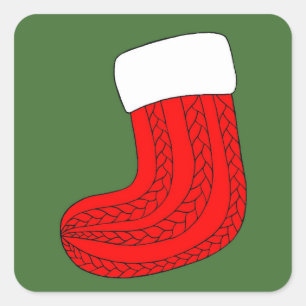 Weihnachts-Strumpf Quadratischer Aufkleber