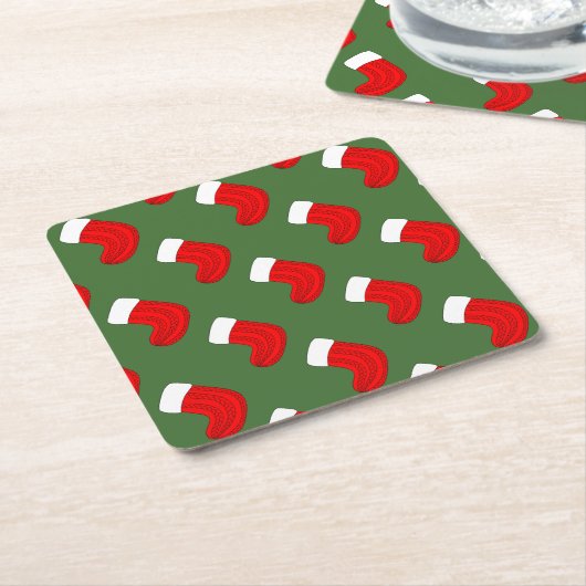 Weihnachts-Strumpf Rechteckiger Pappuntersetzer (angewinkelt)