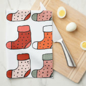 Weihnachts-Strumpf Red Geschirrtuch (Viertel Falte)