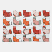 Weihnachts-Strumpf Red Geschirrtuch (Horizontal)