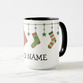 Weihnachts-Strumpf Saison Winterurlaub Name hinzuf Tasse (VorderseiteRechts)