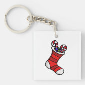 Weihnachts-Strumpf Schlüsselanhänger (Vorderseite)