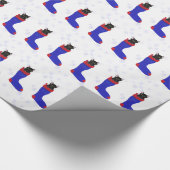 Weihnachts-Strumpf Schneeflocken Packpapier (Ecke)