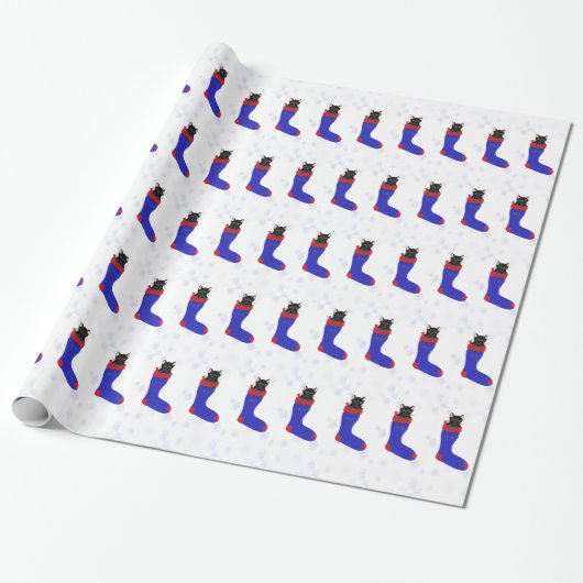 Weihnachts-Strumpf Schneeflocken Packpapier (Ungerollt)