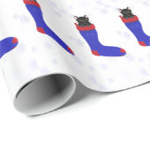 Weihnachts-Strumpf Schneeflocken Packpapier (Rolleneckpunkt)