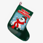 Weihnachts-Strumpf, Schneemann Großer Weihnachtsstrumpf (Vorderansicht (hängend))