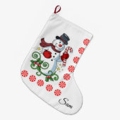Weihnachts-Strumpf, Schneemann Großer Weihnachtsstrumpf (Vorderansicht (hängend))