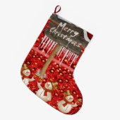 Weihnachts-Strumpf, Schneemann Großer Weihnachtsstrumpf (Vorderansicht (hängend))