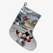 Weihnachts-Strumpf, Schneemann Großer Weihnachtsstrumpf (Vorderansicht (hängend))