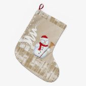 Weihnachts-Strumpf, Schneemann Großer Weihnachtsstrumpf (Vorderansicht (hängend))