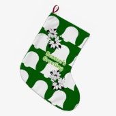 Weihnachts-Strumpf, Seasons Grüße Glocken Grünen G Großer Weihnachtsstrumpf (Vorderansicht (hängend))